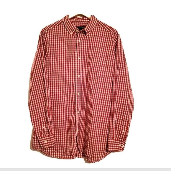 Tricot St. Raphael Red Checkered Print Shi… - Picture 1 of 8